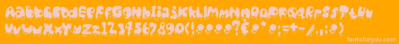 CatBasahKentalMenetes Font – Pink Fonts on Orange Background