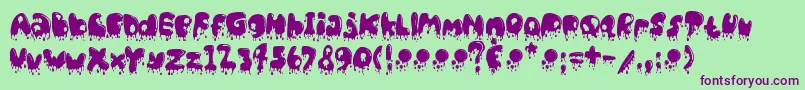 CatBasahKentalMenetes Font – Purple Fonts on Green Background