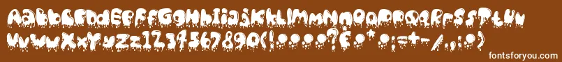 CatBasahKentalMenetes Font – White Fonts on Brown Background