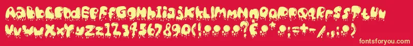 CatBasahKentalMenetes Font – Yellow Fonts on Red Background