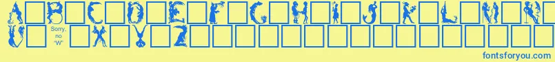 Bizarro Font – Blue Fonts on Yellow Background