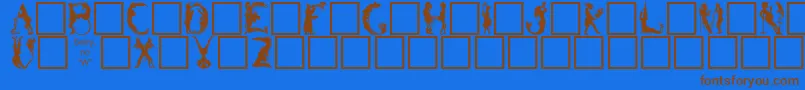 Bizarro Font – Brown Fonts on Blue Background
