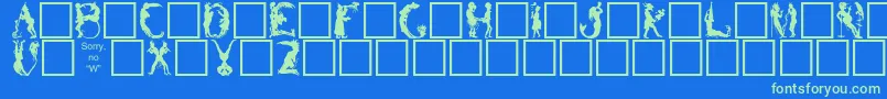 Bizarro Font – Green Fonts on Blue Background