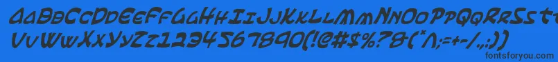 Ephesianci-Schriftart – Schwarze Schriften auf blauem Hintergrund