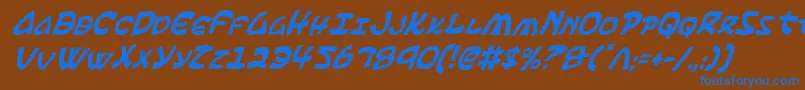 Ephesianci-Schriftart – Blaue Schriften auf braunem Hintergrund