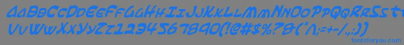フォントEphesianci – 灰色の背景に青い文字
