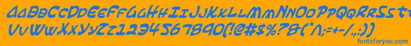 Ephesianci Font – Blue Fonts on Orange Background