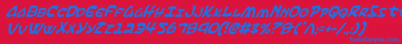 Ephesianci-Schriftart – Blaue Schriften auf rotem Hintergrund