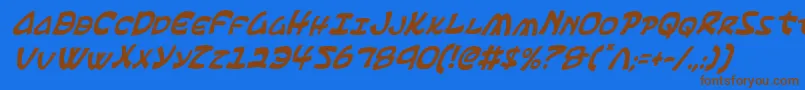 Ephesianci-Schriftart – Braune Schriften auf blauem Hintergrund
