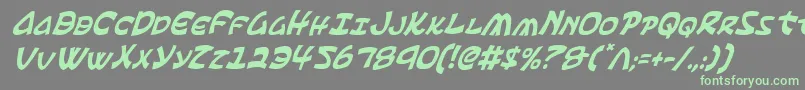 フォントEphesianci – 灰色の背景に緑のフォント