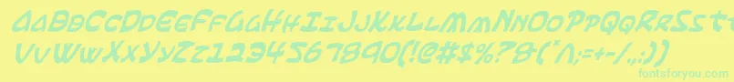 Ephesianci-Schriftart – Grüne Schriften auf gelbem Hintergrund