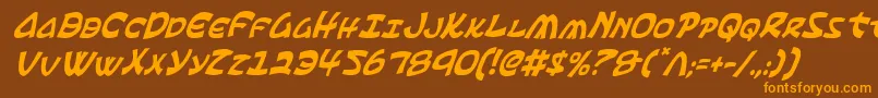 Ephesianci-Schriftart – Orangefarbene Schriften auf braunem Hintergrund