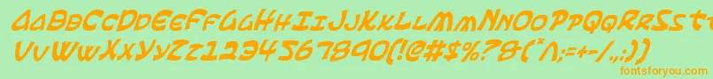 Ephesianci-Schriftart – Orangefarbene Schriften auf grünem Hintergrund