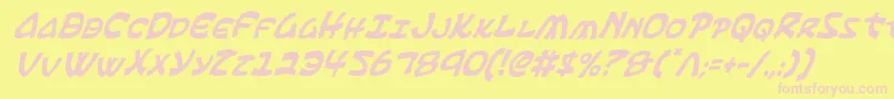 フォントEphesianci – ピンクのフォント、黄色の背景