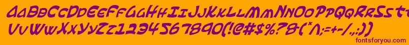 Ephesianci-Schriftart – Violette Schriften auf orangefarbenem Hintergrund