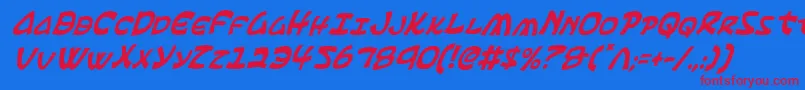 Шрифт Ephesianci – красные шрифты на синем фоне