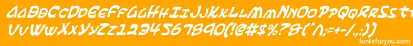 Ephesianci-Schriftart – Weiße Schriften auf orangefarbenem Hintergrund