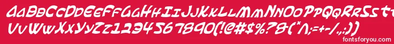 フォントEphesianci – 赤い背景に白い文字