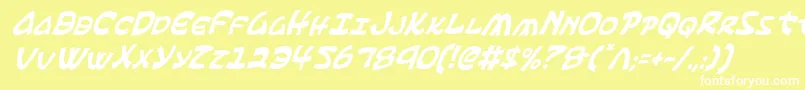 Шрифт Ephesianci – белые шрифты на жёлтом фоне