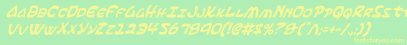Ephesianci-fontti – keltaiset fontit vihreällä taustalla
