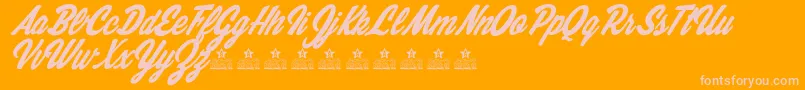 CleverCouplePersonalUse-Schriftart – Rosa Schriften auf orangefarbenem Hintergrund