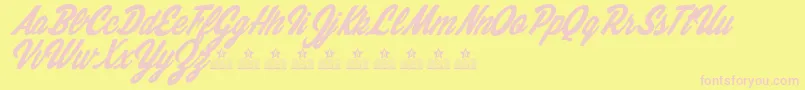 Шрифт CleverCouplePersonalUse – розовые шрифты на жёлтом фоне