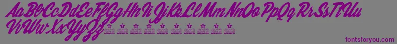 フォントCleverCouplePersonalUse – 紫色のフォント、灰色の背景