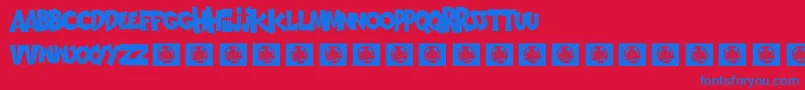 Bromo Font – Blue Fonts on Red Background