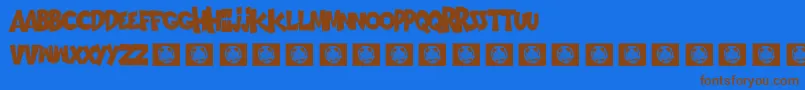 Bromo Font – Brown Fonts on Blue Background