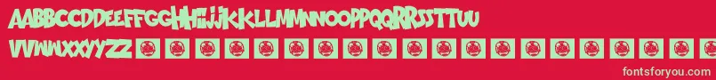 Bromo Font – Green Fonts on Red Background