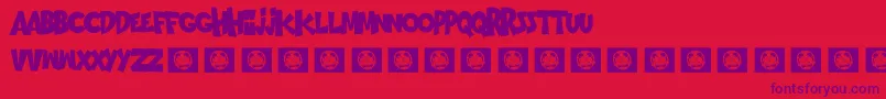 Police Bromo – polices violettes sur fond rouge
