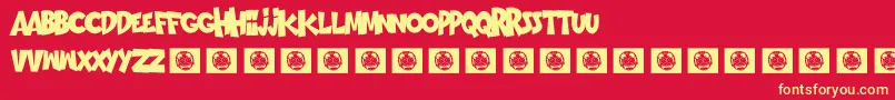 Bromo Font – Yellow Fonts on Red Background
