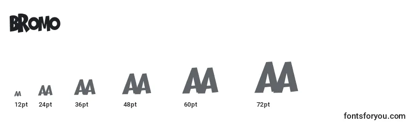 Bromo Font Sizes