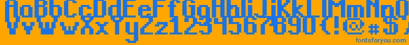 Teacpssb Font – Blue Fonts on Orange Background