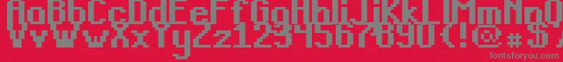 Teacpssb Font – Gray Fonts on Red Background