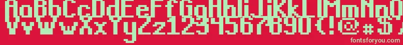 Teacpssb Font – Green Fonts on Red Background