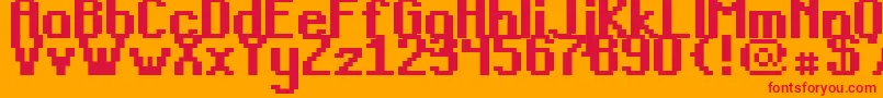 Teacpssb Font – Red Fonts on Orange Background