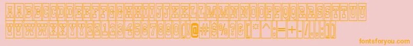 AGildiatitulcmotlBold-Schriftart – Orangefarbene Schriften auf rosa Hintergrund