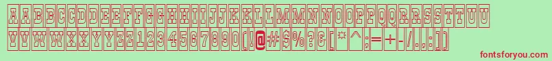 AGildiatitulcmotlBold-fontti – punaiset fontit vihreällä taustalla