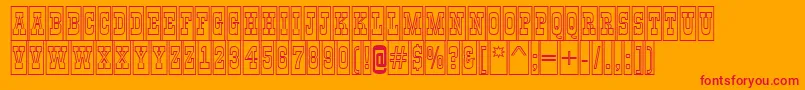 AGildiatitulcmotlBold-Schriftart – Rote Schriften auf orangefarbenem Hintergrund