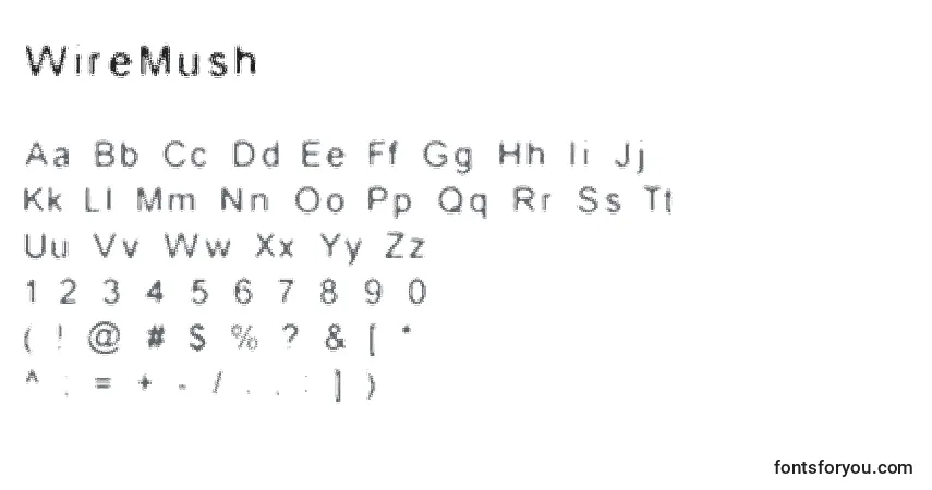 Шрифт WireMush – алфавит, цифры, специальные символы