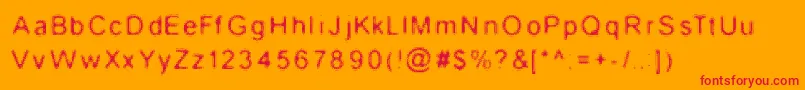 WireMush Font – Red Fonts on Orange Background