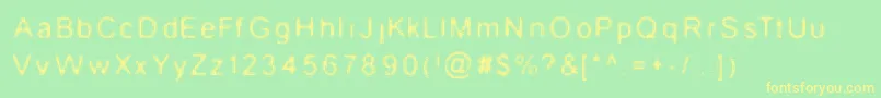 フォントWireMush – 黄色の文字が緑の背景にあります