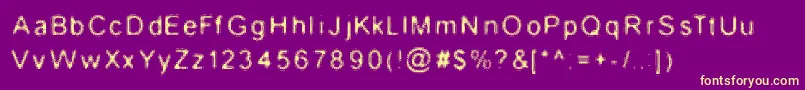 WireMush-fontti – keltaiset fontit violetilla taustalla