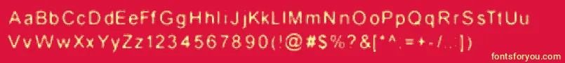 WireMush Font – Yellow Fonts on Red Background