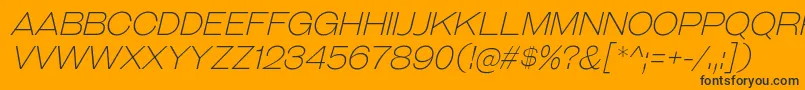 GalderglynnTitlingElIt-Schriftart – Schwarze Schriften auf orangefarbenem Hintergrund