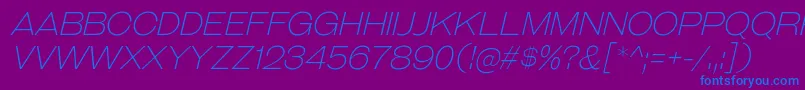 Шрифт GalderglynnTitlingElIt – синие шрифты на фиолетовом фоне