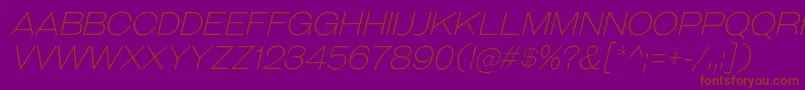 フォントGalderglynnTitlingElIt – 紫色の背景に茶色のフォント