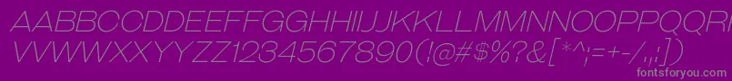 Шрифт GalderglynnTitlingElIt – серые шрифты на фиолетовом фоне
