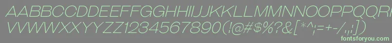 Шрифт GalderglynnTitlingElIt – зелёные шрифты на сером фоне